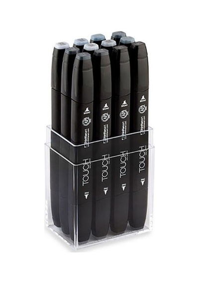Touch Twin Marker Seti 12 Renk Mavi/Yeşil Griler