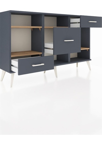 Arges Konsol 4 Raflı 3 Çekmeceli 132x30x83 Antrasit-çam/antrasit Çam/antrasit Arges Konsol 4 Raflı 3 Çekmeceli 132x30x83 Antrasit-çam/antrasit Çam/antrasit