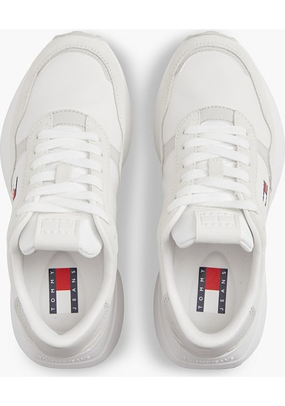 Tommy Hilfiger Kadın Marka Logolu Günlük Kullanıma Uygun Ekru Sneaker En0en03123 Ybl