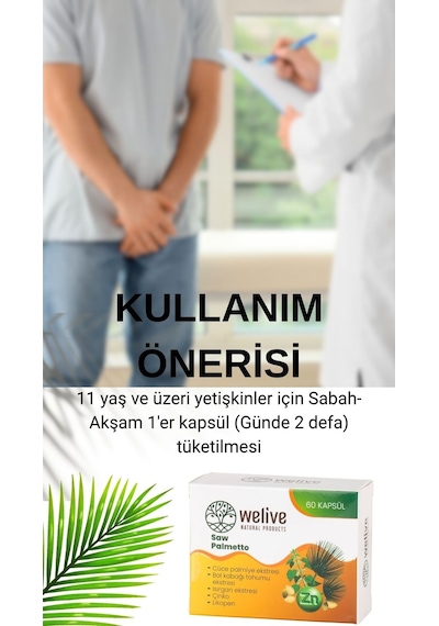 Cüce Palmiye Takviyesi Erkek Sağlığı Ve Desteği İçin 60 Kapsül
