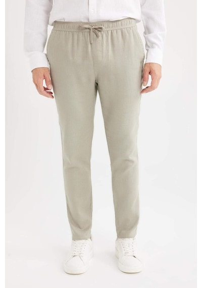 DeFacto Yazlık Jogger Keten Düz Paça Pantolon D7542AX25SPKH418