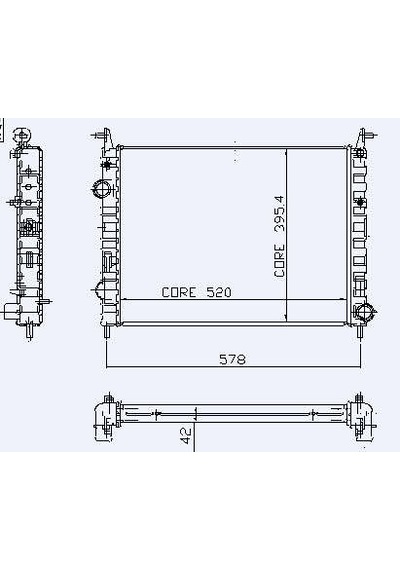 RADYATOR ALBEA 1.3 JTD-PALIO YM-STRADA 06 AC 520X395x42 2 SIRA ALB SISTEM KALE 0133302AB OEM
