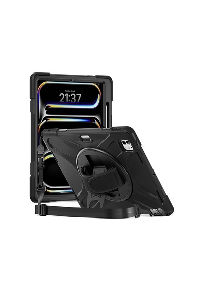 Apple İpad Pro 11 2024 Kılıf A2836-a2837 Heavy Defender Siyah İpad Pro 11 2024 İle Uyumlu Kılıf - Siyah