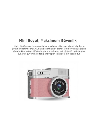 Mini Dijital Kamera Selfie Video Vlog Kamerası Mini Anahtarlık 1080p Cmr35 Pembe Çok Renkli