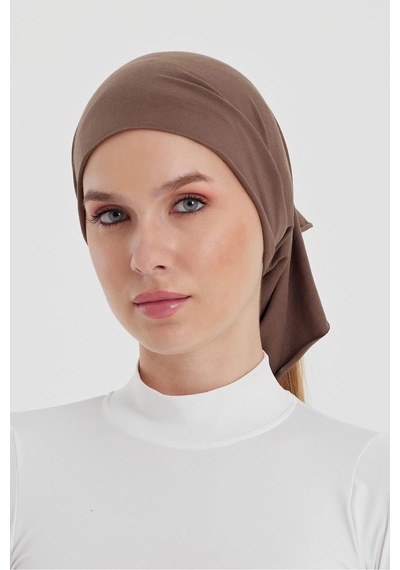 Kadın 4 Fonksiyonlu Koruyucu, Pamuklu, Esnek, Terletmez, Bandana, Boyunluk, Buff, Maske - Tek Ebat / Düz Kahverengi Düz Kahverengi
