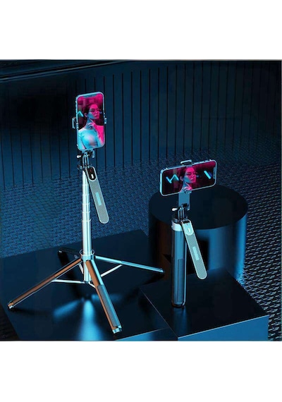Çift Led Işıklı Youtube Haber Konferans, Sunum,eğitim Tripod Monopod Stabilizer