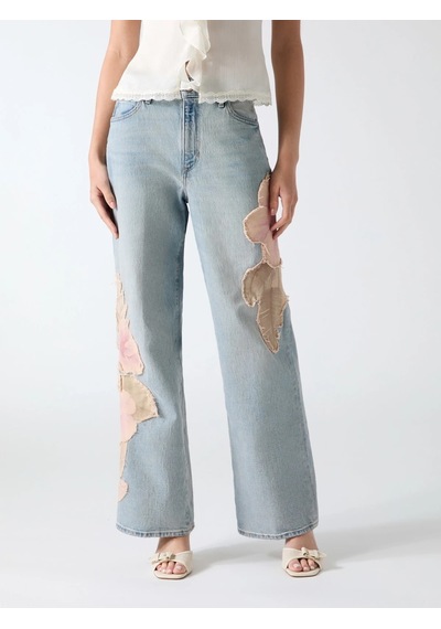 Guess Rey Loose Fit Kadın Jean Pantolon W6ya4bd1772 Mavi