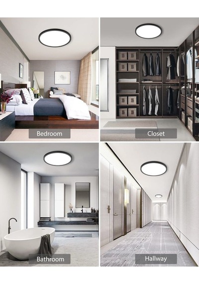 24 Watt Günışığı Ledli, Çok Kaliteli Sıva Üstü Metal Kasa Tavan Armatürü, 1700 Lümen 3000k Armatür Beyaz - Siyah
