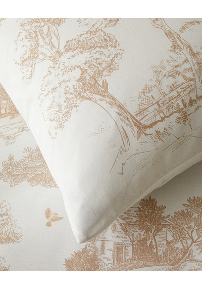 English Home Garden Toile Pamuk Tek Kişilik Nevresim Takımı 160x220 Cm Bej