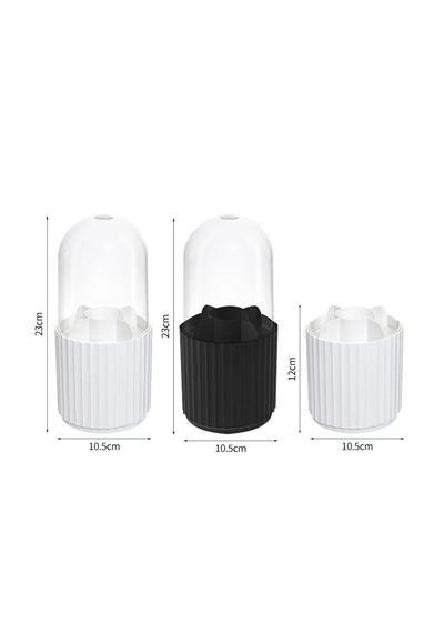 Maxi Home Zebra Makyaj Organizer Kapaklı Masaüstü Kozmetik Düzenleyici Gri