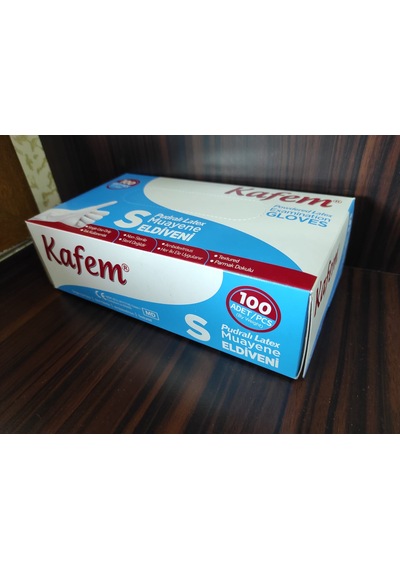 Kafem Beyaz Lateks Eldiven Pudralı (M) 100 Lü X 5 Paket