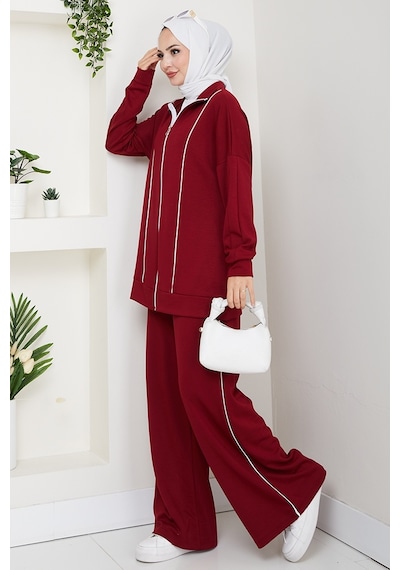 Bestenur Biyeli Oysho İkili Takım 1608 - Bordo Bordo