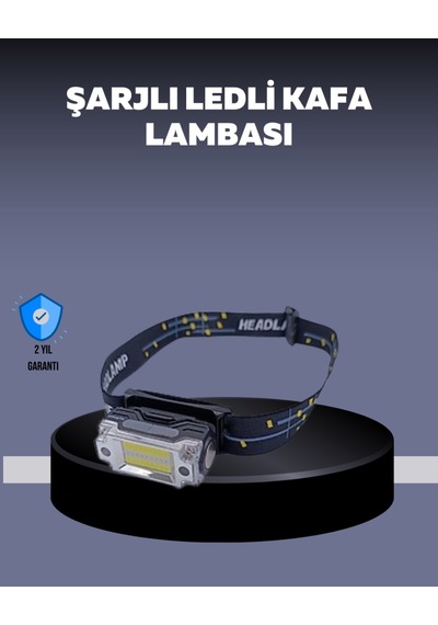 Usb Şarjlı Mini Led Kafa Feneri 50m Odak 150m Geniş Aydınlatm