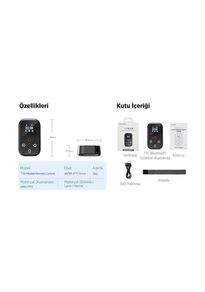 GoPro Aksiyon Kameraları İçin The Remote Uzaktan Kumanda 3.0 ( GoPro Hero12 Black / Hero11 Bl / Hero9 Outdoor Kamera Aks. 19931309