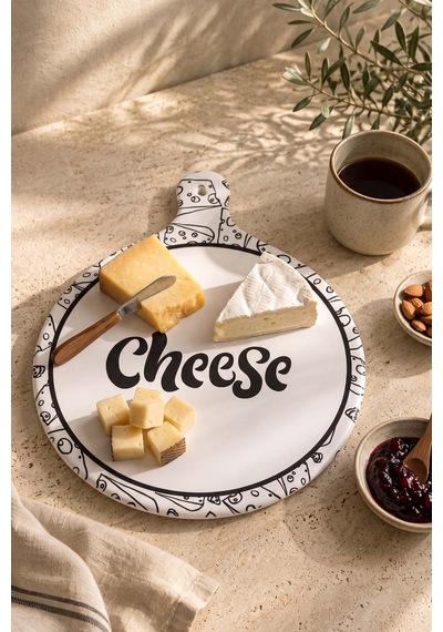 Cheese Keraart Peynir Sunum Tabağı 26 Cm Çok Renkli