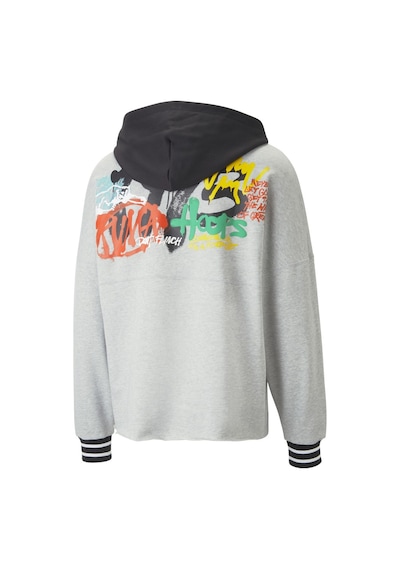 Puma Boroughs Erkek Gri Kapüşonlu Hoodie Gri
