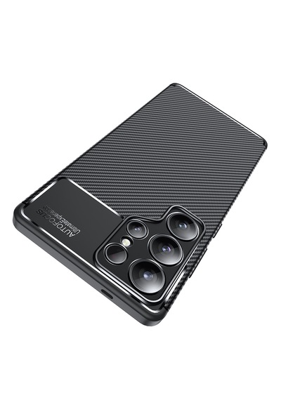Samsung Galaxy Uyumlu S25 Ultra Kılıf Lens Tasarım Karbon Silikon Kapak