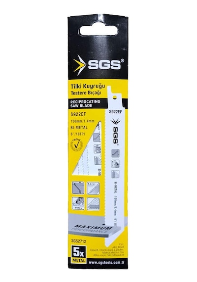 Sgs Tools Sgs-2712 Tilki Kuyruğu Testere Bıçağı Seti 5 Adet - Metal 150 Mm 1.4 Mm