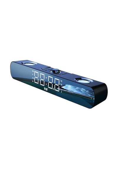 Kablosuz Bluetooth Speaker Hoparlör 6w Güçlü Ses Aynalı Led Dijital Saat Alarmlı Usb/tf/aux Destekli