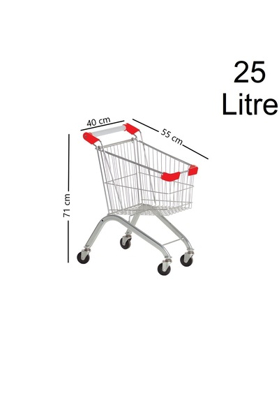 25 Litre Kartal Metal Çocuk Market Alışveriş Arabası En:40 Cm Boy:55 Cm Yükseklik:71 Cm