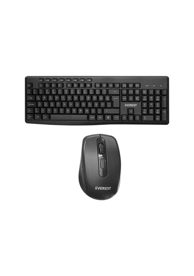 Everest Km-719 Siyah 2in1 Kablosuz Q Multimedia Klavye + Mouse Set Optik