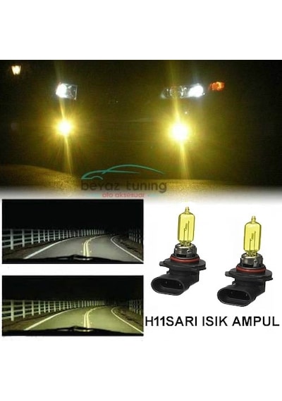 H11 Jdm Süper Sarı Işık Far Ampul 12V 100W