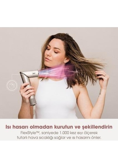 Shark Flexstyle 5in1 Stone Saç Şekillendirme Seti Gümüş