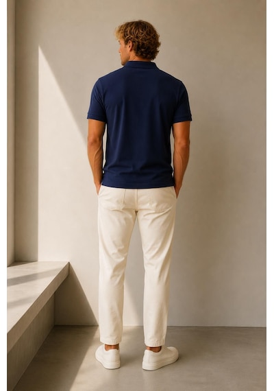 Alexandergardi Polo Yaka Düğme Detaylı T-shirt Lacivert - Kırmızı