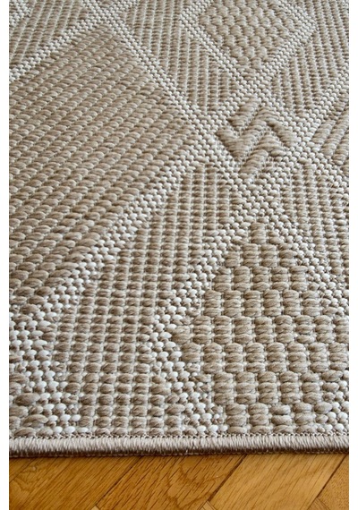Leiva Home Lara 05 Krem Bej Sisal İskandinav Modern Kaymaz Taban Yumuşak Özel Ölçü Salon Koridor Halısı 0220-krem
