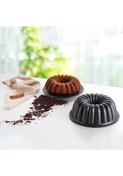 Granit Döküm Kek Kalıbı Dilimli Kek Kalıbı 26 Cm Siyah