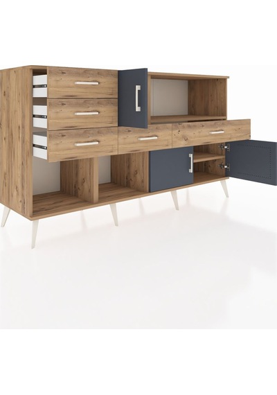 Kronos Konsol 2 Raflı 5 Çekmeceli 3 Kapaklı 176x59x99 Çam-antrasi Çam-antrasit/çam Kronos Konsol 2 Raflı 5 Çekmeceli 3 Kapaklı 176x59x99 Çam-antrasi Çam-antrasit/çam