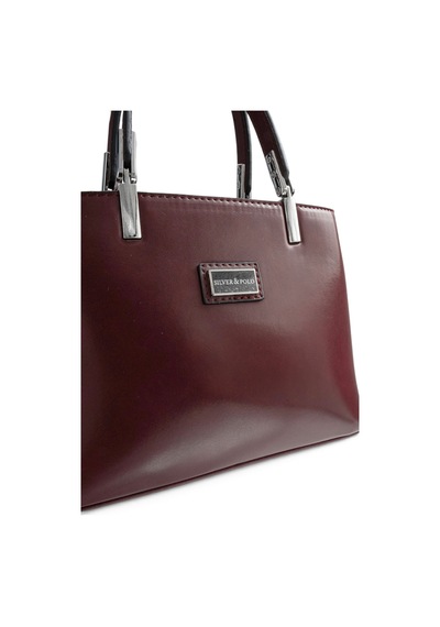 Silver & Polo Silver Polo Bordo - Bordo Düz Cilt Kadın El Çantası Sp987