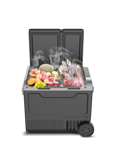 45 L Çift Bölmeli 12-24v Mini Buzdolabı 220v İle Çalışabilir