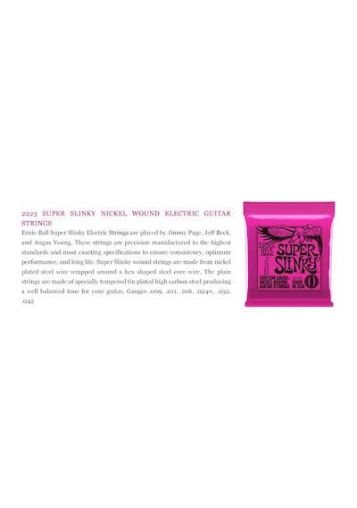Vkemall Ernie Ball 2223 Süper Slinky Nikel Sarılı Elektrik Gitar Telleri 9-42 Çok Renkli