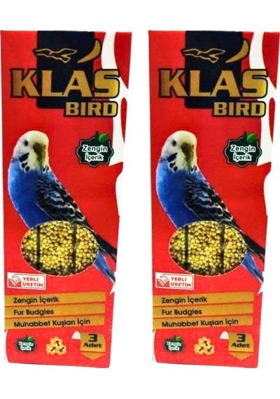 Klas Bird Muhabbet Kuşu 3lü Ballı Kraker 2 Paket
