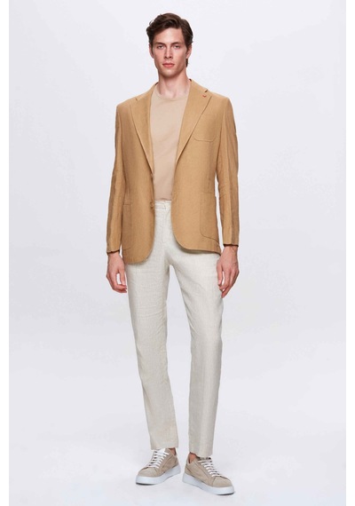 D's Damat Ds Damat Regular Fit Bej Düz Kumaş Ceket 4hc04s2024362 Bej