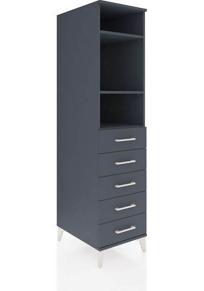 Kronos Dolap 3 Raflı 5 Çekmeceli 44x59x182 Antrasit-antrasit Antrasit