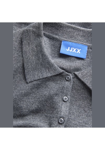 Jack & Jones Kadin Dar Kalip Polo Yaka Kazak - Wren - 12286299 Medium Grey Melange