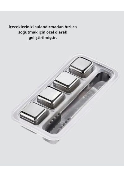 Paslanmaz Metal Buz Küpleri Seti Klipsli Sulandırmadan Soğutma Özellikli Renkli