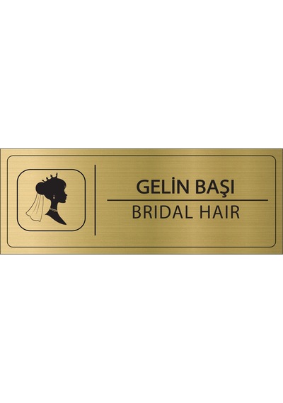 Mayeka Gelin Başı İsimlik Altın Metal Kapı İsimliği Levhası Yönlendirme Tabelası