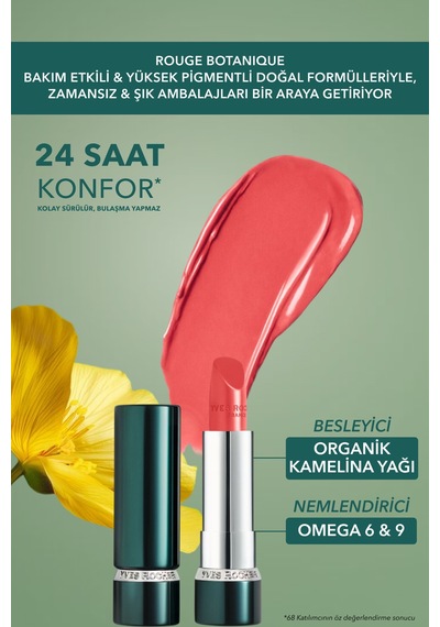 Yves Rocher Rouge Botanique Ultra Renkli Nemlendirici Saten Ruj - 200. Pembe Mercan -vegan-3.5g 200 Pembe Mercan
