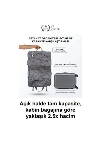 Svein Valizorganizer Seyahat Çantası Katlanabilir Askılı Yer Küçültücü Düzenleyici Çok Bölmeli Tatil Bavu Çok Renkli