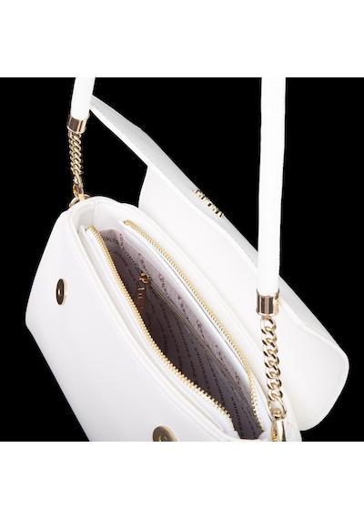 Nas Bag Kadın Sade Şık Omuz Ve Çapraz Çanta En 24 Cm Boy 12 Cm Beyaz