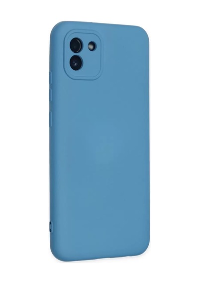Samsung Uyumlu Galaxy A03 Kılıf Nano İçi Kadife Silikon - Mavi -