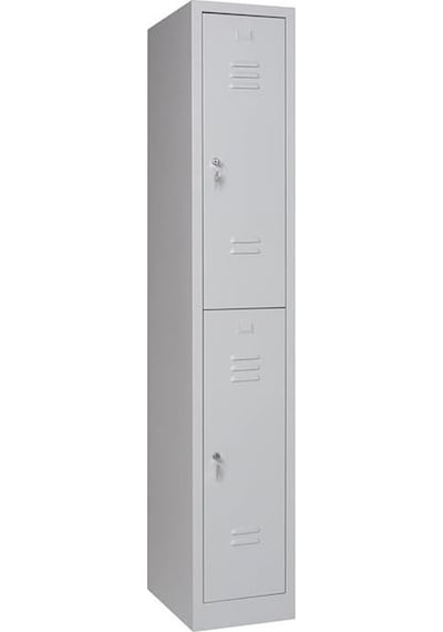 Metal Elbise Dolabı, Kilitlenebilir Dolap, Soyunma Dolabı, Elbise Dolabı, 2 Bölmeli Dolap Gri