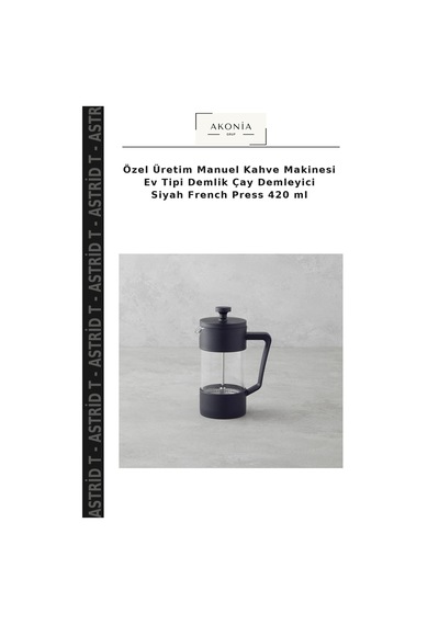 Özel Üretim Manuel Kahve Makinesi Ev Tipi Demlik Çay Demleyici Siyah French Press 420 Ml Çok Renkli