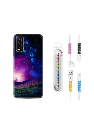Vivo Y11S Kılıf Kablo Koruyuculu Stars 1845