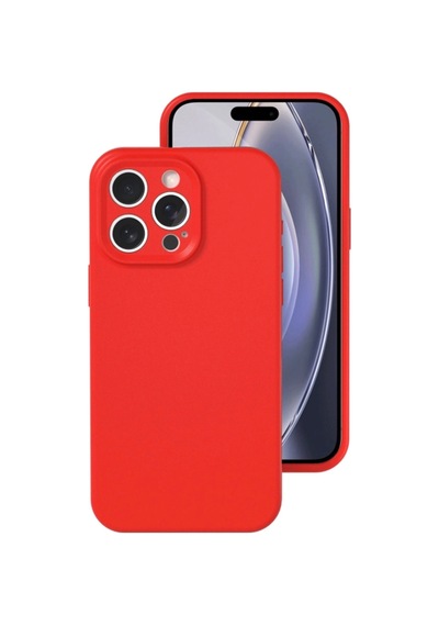 Apple, Uyumlu iPhone 16 Pro Kılıf Nano İçi Kadife Silikon - Kırmızı