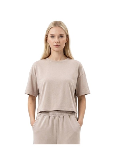 Cottonhıll Premium - Sway Collection Vizon Modal Bisiklet Yaka Tişört
