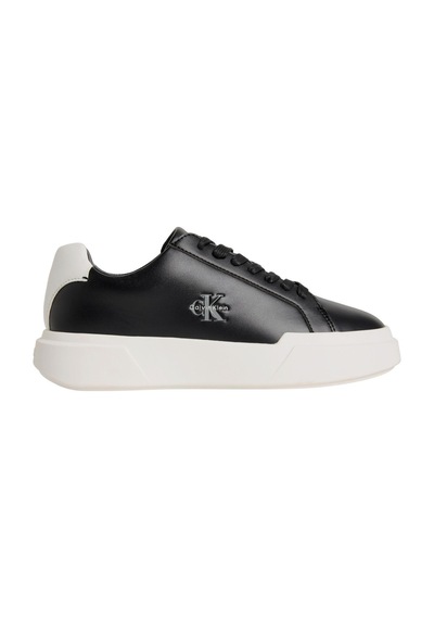 Calvin Klein Kadın Kalın Tabanlı Bağcıklı Deri Siyah Sneaker-13458 Siyah